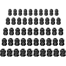 WiMas Lot De 60 Presse-étoupes étanches Réglables PG7 PG9 PG11 PG13,5 PG16 PG19 - Protection De Câble - Noir