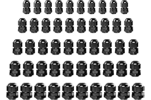 HUAZIZ 50 pezzi connettori pressacavo impermeabili PG7-16 ghiandole di plastica nero nylon
