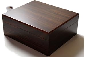 GERMANUS Humidor de Puros con Higrómetro y Humidificador y el Manual Libro en Marrón