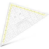 Aristo - Technical Drawing Square Plexiglass, Hypotenuse 325 mm Transparent | With 12.8" hypotenuse, facet and ink dots, grid