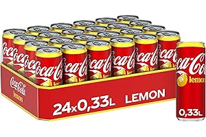 ‎COCA-COLA Coca-Cola Lemon - fruchtiges Erfrischungsgetränk mit Zitronen-Geschmack - koffeinhaltiger Softdrink in Einweg Dosen (24x 330ml)