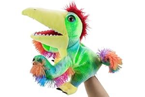 LOMTRATS Dinosauri Marionette a Mano per Bambini,Triceratopo e Tyrannosaurus Rex con Bocca Aperta,per Raccontare Storie,Insegnare,Regali di Compleanno