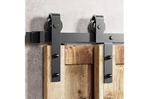 Betensh 9FT=274cm Kit de Puerta de Granero Herrajes para Puertas de Granero para Puerta Doble Coincide Puertas de granero correderas