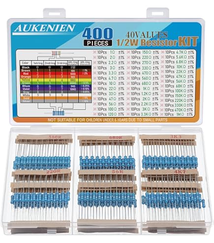 Kit De Résistances Stemedu 600 Pièces - 30 Valeurs De 10 Ohm à 1M Ohm, Précision 1%, Film Métallique 1/4W, Idéal Pour Bricolage électronique