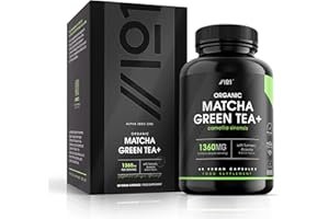 ALPHA01 Bio Matcha-Grüntee-Extraktkapseln 1360mg - Verstärkt mit Kurkuma, Acerola & Schwarzem Pfeffer, 60 Vegane Kapseln - Hergestellt in Großbritannien.