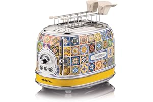 Ariete 155 Tostapane Positano, 810W, 2 fette, 6 livelli di doratura, Vassoio raccogli briciole, Funzione defrost, Espulsione automatica