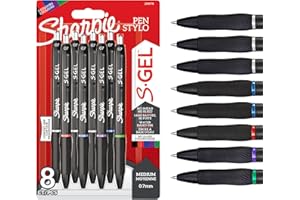 Sharpie S-Gel | Bolígrafos de gel | Punta mediana (0,7 mm) | Colores surtidos | 8 unidades