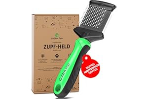 ‎GOLDEN PETS NEU! Zupfbürste für Hunde und Katzen mit Schutznoppen - Entfernt sanft Unterwolle, Verfilzungen & Knoten - Hundebürste für langhaarige Hunde, Cockapoo Pudelbürste zur tägliche Fellpflege Größe S