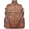 FADEON Leather Backpack Purse for Women Designer Travel Backpack Purses PU Fashion Ladies Shoulder Bag with Tassel