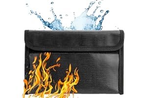 KLLJ Bolsas Ignífugas para Documentos y Dinero,Bolsa Seguridad Ignífuga,Bolsa Ignífuga y Resistente al Agua,Bolsa Seguridad Prueba de Explosiones,Bolsas Prueba Fuego Resistente,para Objetos Valo