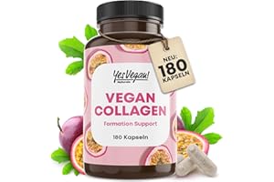 ‎YES VEGAN! Vegan Collagen (180 Kapseln) mit Aminosäuren, Vitamin A C E, Biotin, Silicium, Zink und Mangan I Pflanzliche Alternative zu Collagen Pulver I Kollagen vegan (1x 180 Kapseln)
