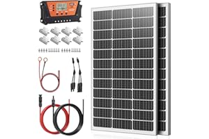 WERCHTAY Kit de panneaux solaires 240 W comprenant un module solaire 12 V + un contrôleur de charge solaire 30 A, un câble solaire, pour batteries 12 V, camping-car, caravane, système domestique et hors réseau