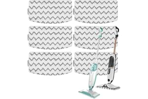 KEEPOW 6Pack Steam Mop Pads for Shark Steam Mop S1000UK S2001UK S1000 S1000A S1000C S1000WM S1001C and Compatible with Beldray BEL01097, Washable Dirt Grip Absorbing Refill for Shark Steamer Pads