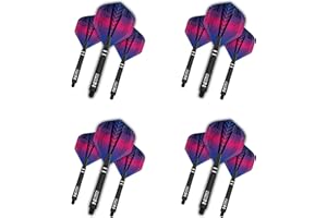 ‎RED DRAGON RED DRAGON Dart Flight & Schäfte Kombi-Set - 4 Sätze von Hardcore Flights and 4 Sätze von Nitrotech Schäfte pro Packung