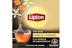 Lipton Thé Noir à la Vanille de Madagascar et Caramel 20 Sachets Pyramid®