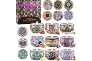 YMING Candele Profumate Set 9 Fragranze Candele Bruciare per 12-15 Ore Candela Profumata Set alla Soia Naturale per Anniversario Natale San Valentino Festa della Mamma Decorazione