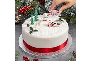 Evelay Cake Toppers Merry Christmas Cake Decoration|6-10Pieces|cupcake toppers|Multi Purpose Decoration (10 Pieces Set)