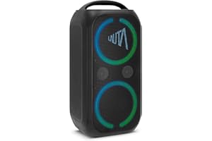 TechniSat LAUTA WUMMSBOX - Tragbarer Premium Bluetooth Lautsprecher (160W Peak, Party Musikbox mit 103dB Sound, Bass Boost, True Wireless Stereo, 12 Stunden Akkulaufzeit, LED, IPX4, 80W RMS Leistung)