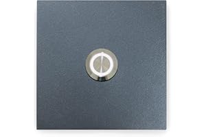 KTC-Home PREMIUM Türklingel Anthrazit - LED Drucktaster Weiß - Größe: 8x8cm - RAL 7016 - UV & Witterungsbeständig - Pulverbeschichtet