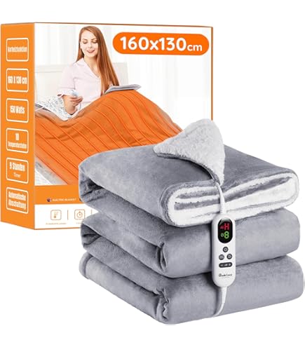 GOPLUS Elektrische Warmtedeken 200x150 Cm - 4 Temperaturen, Timer En Wasbaar