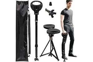 ‎ALEVMOOM ALEVMOOM 2025 XXL tragbarer Gehstock mit Kissen,Verstellbarer Gehstock mit Sitz,Spazierstock,maximale Traglast 250 kg,Robustes und leichtes Aluminium und ergonomisches Design,mit Tragetasche