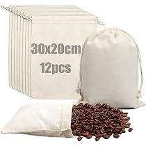 20 Sachets En Coton Mousseline 7x9 Cm | Avec Cordon Coulissant | Pour Thé, épices, Bijoux, Cadeaux