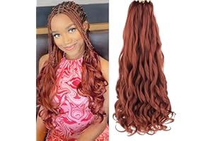 DT CHERYL French Curly Braiding Hair 8 Pack Loose Wavy Curl Braiding Hair for Black Women, 24 Inch French Curl Braids Crochet Hair Pre Stretched Bouncy Braiding Hair Synthetic Hair Extensions (60.9 cm, 350#)