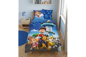 Paw Patrol Enkelsäng Påslakan 140x200 + Örngott 63x63 Mikrofiber Knappar
