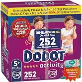 Dodot Activity Diapers Size 5+, 12-17 kg, Pack 2 Boxes of 126 Units (252 Nappies Total) + Gift Wipes Pampers