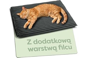 Knupis Samonagrzewający Koc Dla Kota 60x45 cm – Miękki i Wyciszający – Zdejmowany, Pralny Pokrowiec – Z Antypoślizgowym Spodem – Szary