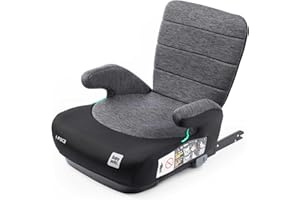 BABYAUTO – Alzador con Respaldo Desmontable DOKA i-Fix ISOFIX (125-150 cm, 6-12 Años) – Grupo 2/3 – Confortable y Seguro – Homologado ECE R129 – Color: Black Flame