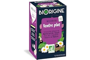 ‎Biorigine Infusion Ventre Plat Menthe Poivrée et Fenouil Ingrédients D'Origine Naturelle, 20 sachets