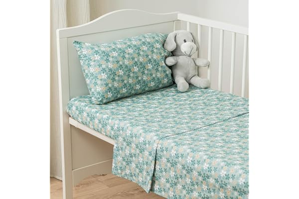 TRAMAS+ Juego Sábanas Cuna 60x120 100% algodón, Juego de sábanas para Bebe, Ropa de Cuna, Sábana Bajera, encimera y Funda de Almohada - Martinuca