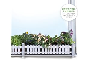 ‎GREEN CREATIONS Blumenkasten Halterung Fensterbank außen - masu ERWEITERUNGSSET - Blumenkastenhalterung ohne Bohren, sichert Blumentopf, Balkonkasten, Deko, ohne Beschädigung der Fassade (Signalgrau, classic)