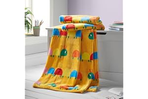 Catherine Lansfield Kuschelige Fleece-Decke für Kinder, Raupe, 130 x 170 cm, hell