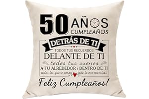 Hasodeo Saludos a 50º Cumpleaños Regalos Funda Cojíne Decoración Regalos para 50 Años Mujere y Hombre Parejas Esposa Mamá Papá Marido Hermana Hermano Amigas Cumpleaños (50 años)
