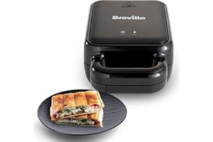 Breville Solo SnackMaster Mini Toastie Maker & Snack Maker for PancakesOmelettesToasted Sandwiches & More Wipe CleanNon Stick Plates Black [VST102]