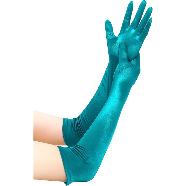 BABEYOND Lange Opernhandschuhe – Ellenbogenlang, Aus Satin, Dehnbar, Einheitsgröße, Gelb, Für Vintage-Partys & Festliche Anlässe