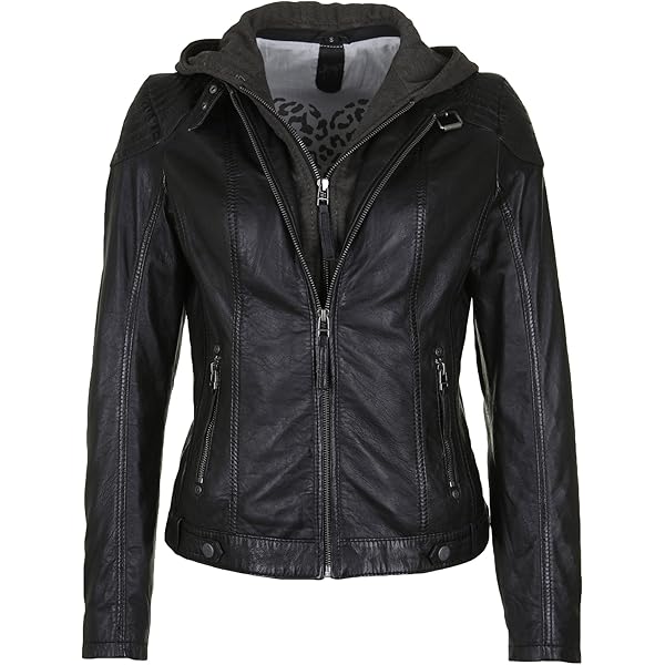 Leren dames kort jas zwart vetera – BK Leder