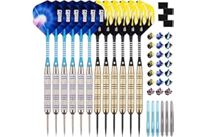 ‎ONE80 ONE80 Dartpfeile,12 Stück Steel Darts Pfeile Set,20 Gramm Profi Steeldarts mit Metallspitze