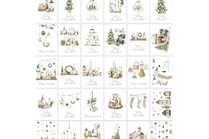 Bear and Bee Juego de 30 tarjetas navideñas españolas A6 con sobres marrones Kraft: elegantes felicitaciones navideñas para fiestas y regalos.