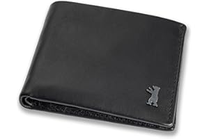 Berliner Bags Męski skórzany portfel, męski portfel z ochroną RFID z kieszenią na monety, czarny, ohne Ausweisfach, Minimalistyczny