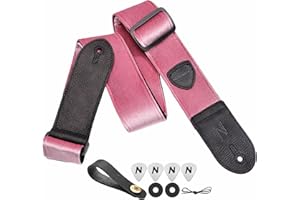 Nefelibata Guitar Strap,Double Full-Grain Leather Ends,Vintage Velvet Strap