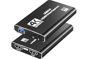 KUYIA USB 3.0 to HDMI Game Capture Card,HDMI Capture Card 4K Ultra HD HDMI to USB 3.0 Record via DSLR Camcorder Action For HDTV PS4, Switch, Xbox One&Xbox 360 and More