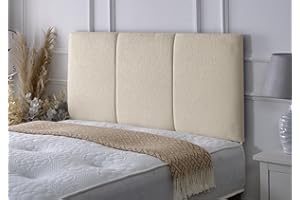 Serenity Headboards Divan Bed Headboard Alton Chenille 20 inch Height Padded Paneled Headboard (Ivory, King size 5 FT, Height 20 INCHES)