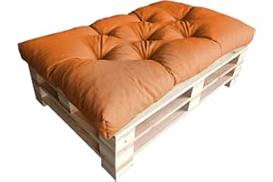 chilly pilley Coussin De Palette EU Flocons De Mousse pour Meublespalette Dossier De Canapé Coussin De Siège Coussin Latéral Ensemble Coussins Nombreuses (Coussin D'assise 120 x 50 Orange)
