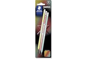 STAEDTLER NORIX 181 - Matita, realizzata in legno Upcycled, forma unica, con 3 matite in colori assortiti, 181-HBBK3