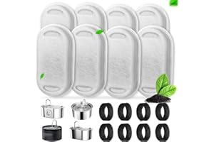 OrdasPet Filtres pour Fontaine Chat, Filtre à Charbon 8 pièces Filtres éponge en 8 pièces Mousse pour Chat en Acier Inoxydable de 3.2L Fontaines à PLWF003