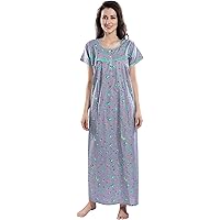 Soulemo Women's Cotton Paisley Maxi Nighty .