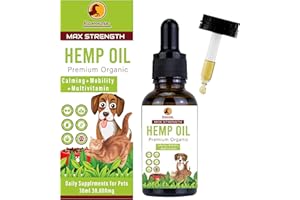 KAMROSE Hemp Oil for Dogs And Cats | Dog Calming Organic Hemp Oil | Omega 3 6 9 | Certified High Strength 5000mg Naturally Supports Calming and Mobility